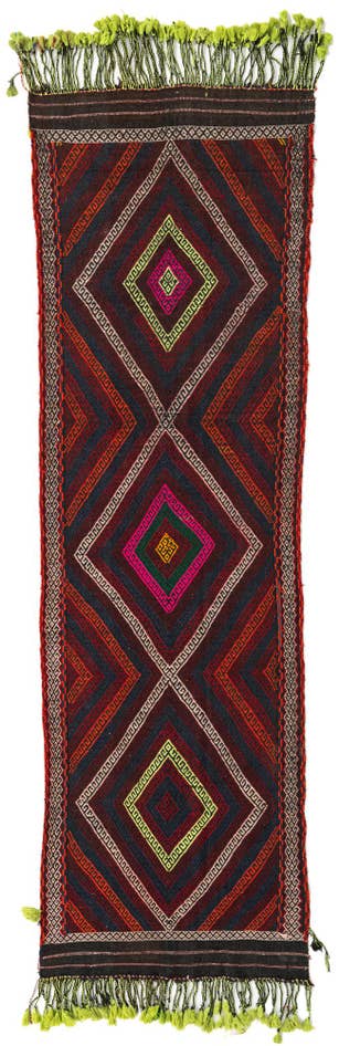 Detail image of 2' 8 x 9' Hand Knotted Kilim Fars Persian Wool Runner Rug