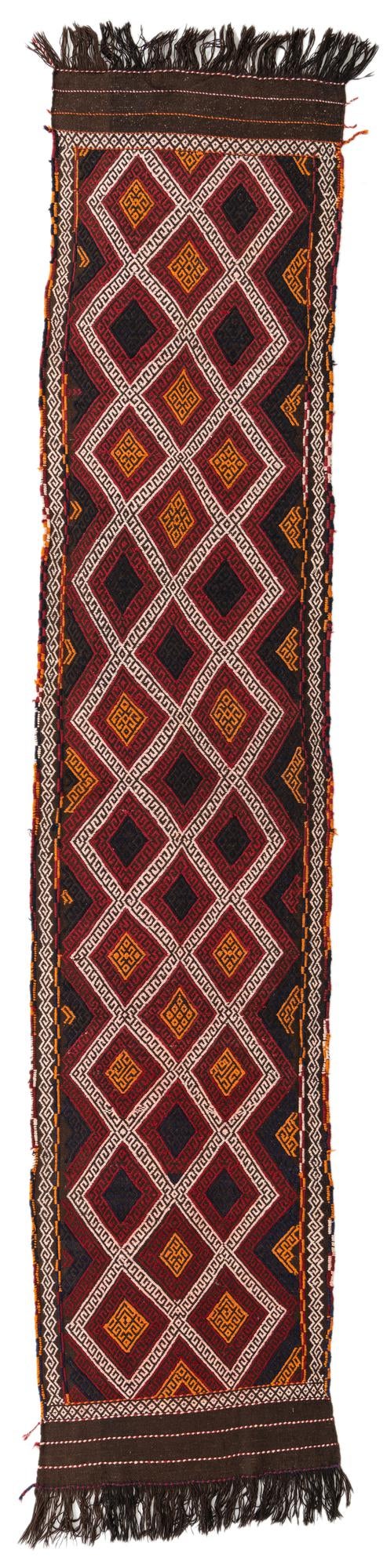 2' 5 x 11' 9 Hand Knotted Kilim Fars Persian Wool Runner Rug