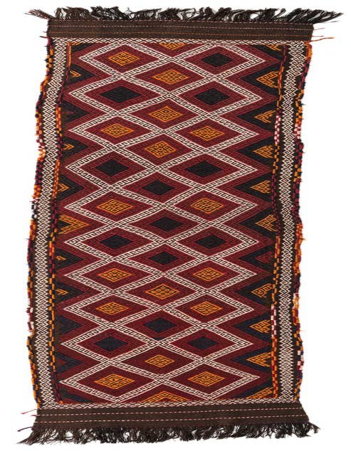 Detail image of 2' 5 x 11' 9 Hand Knotted Kilim Fars Persian Wool Runner Rug