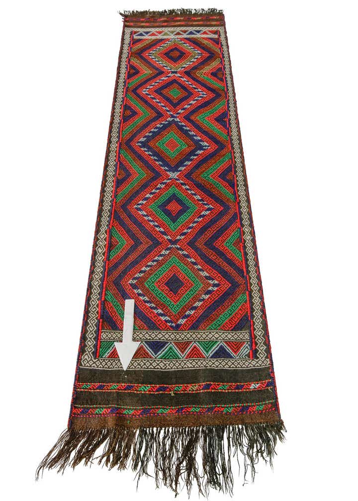 2' 1 x 8' 1 Hand Knotted Kilim Fars Persian Wool Runner Rug