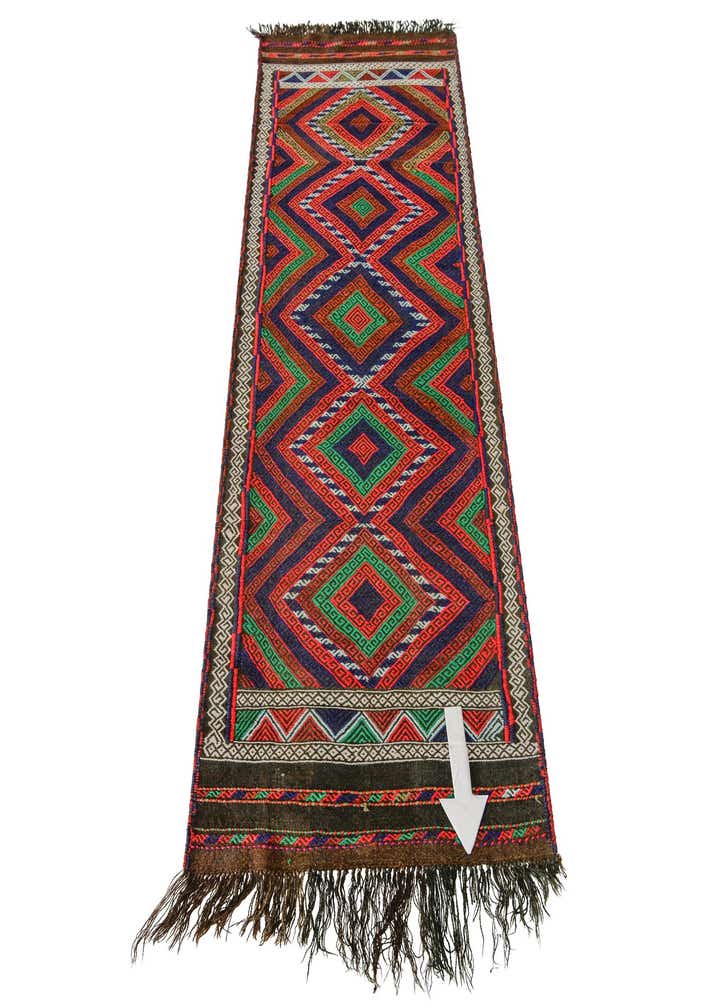 2' 1 x 8' 1 Hand Knotted Kilim Fars Persian Wool Runner Rug