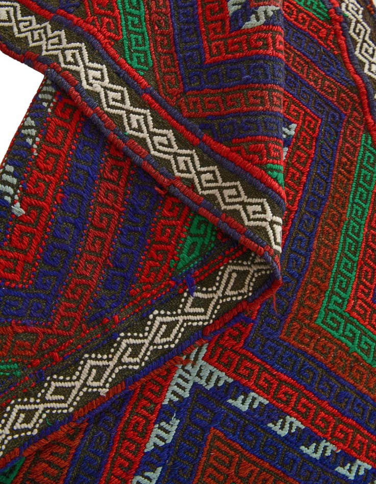 Detail image of 2' 1 x 8' 1 Hand Knotted Kilim Fars Persian Wool Runner Rug