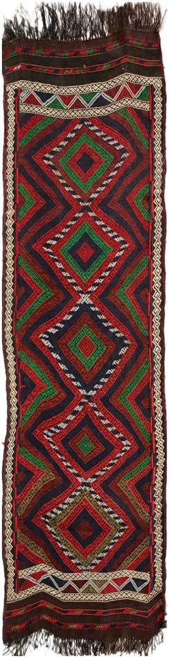 Detail image of 2' 1 x 8' 1 Hand Knotted Kilim Fars Persian Wool Runner Rug