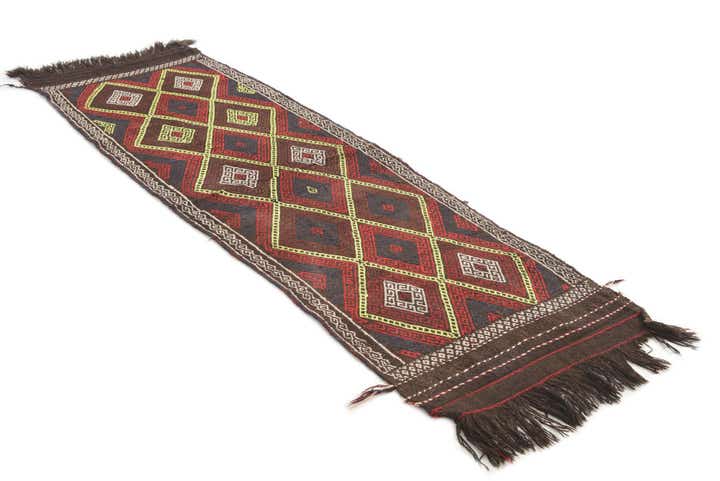 2' 6 x 7' 4 Hand Knotted Kilim Fars Persian Wool Runner Rug
