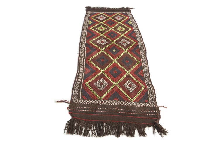 Detail image of 2' 6 x 7' 4 Hand Knotted Kilim Fars Persian Wool Runner Rug