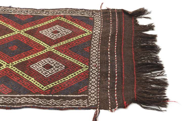 2' 6 x 7' 4 Hand Knotted Kilim Fars Persian Wool Runner Rug