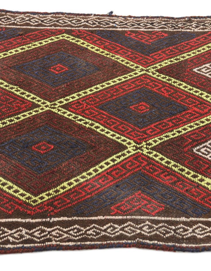 Detail image of 2' 6 x 7' 4  Hand Knotted Kilim Fars Persian Wool Runner Rug