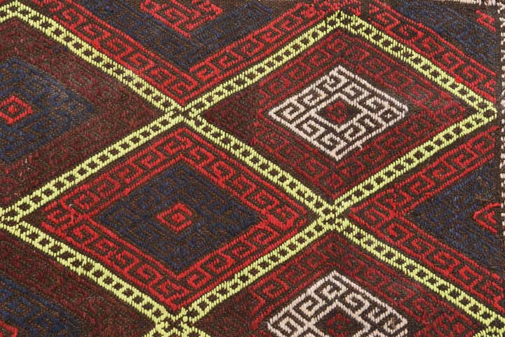 2' 6 x 7' 4 Hand Knotted Kilim Fars Persian Wool Runner Rug