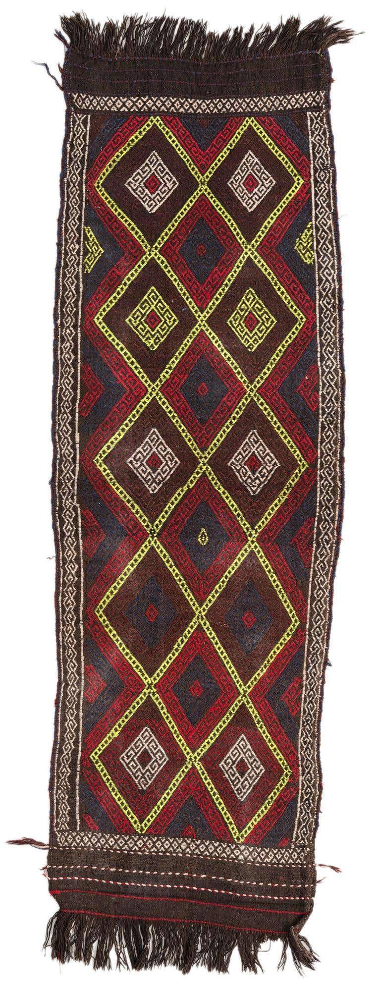 2' 6 x 7' 4 Hand Knotted Kilim Fars Persian Wool Runner Rug