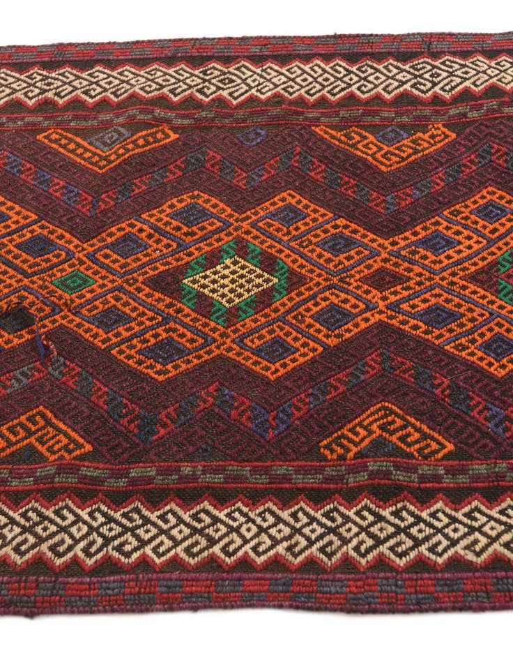 Detail image of 2' 4 x 10' 8  Hand Knotted Kilim Fars Persian Wool Runner Rug