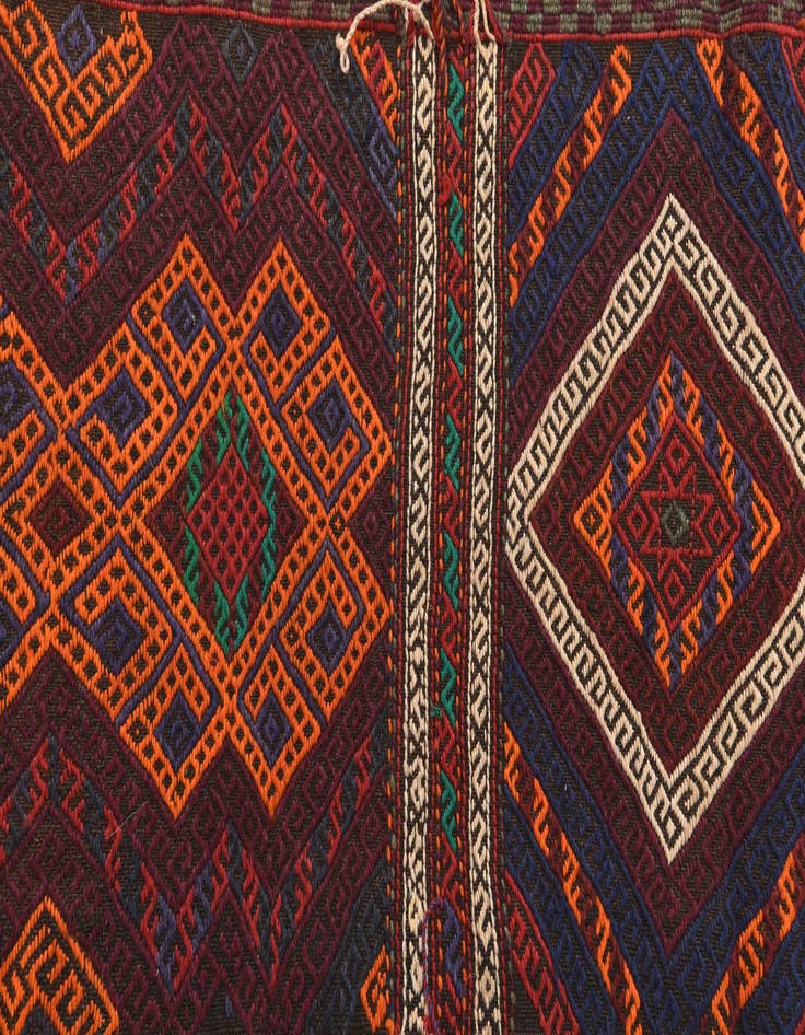 Detail image of 2' 4 x 10' 8  Hand Knotted Kilim Fars Persian Wool Runner Rug