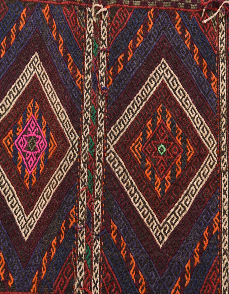 Detail image of 2' 4 x 10' 8  Hand Knotted Kilim Fars Persian Wool Runner Rug