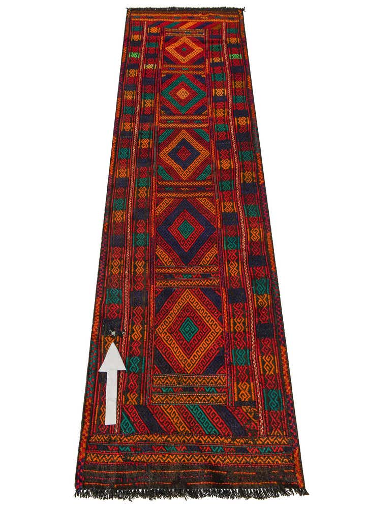 2' 1 x 7' 8 Hand Knotted Kilim Fars Persian Wool Runner Rug