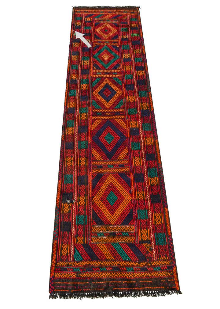2' 1 x 7' 8 Hand Knotted Kilim Fars Persian Wool Runner Rug