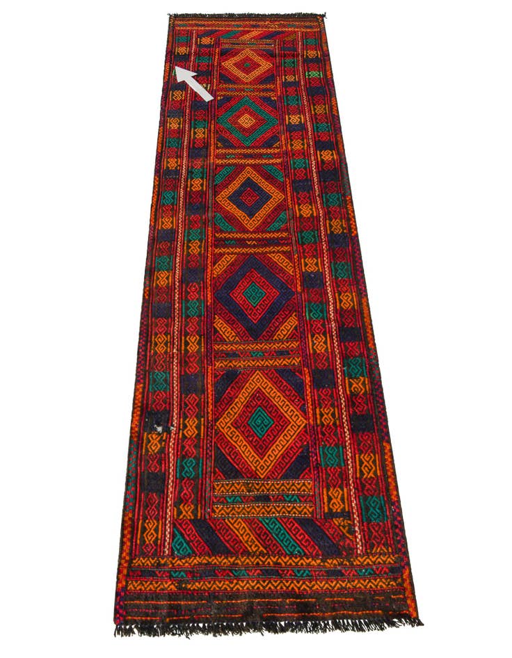 Detail image of 2' 1 x 7' 8 Hand Knotted Kilim Fars Persian Wool Runner Rug