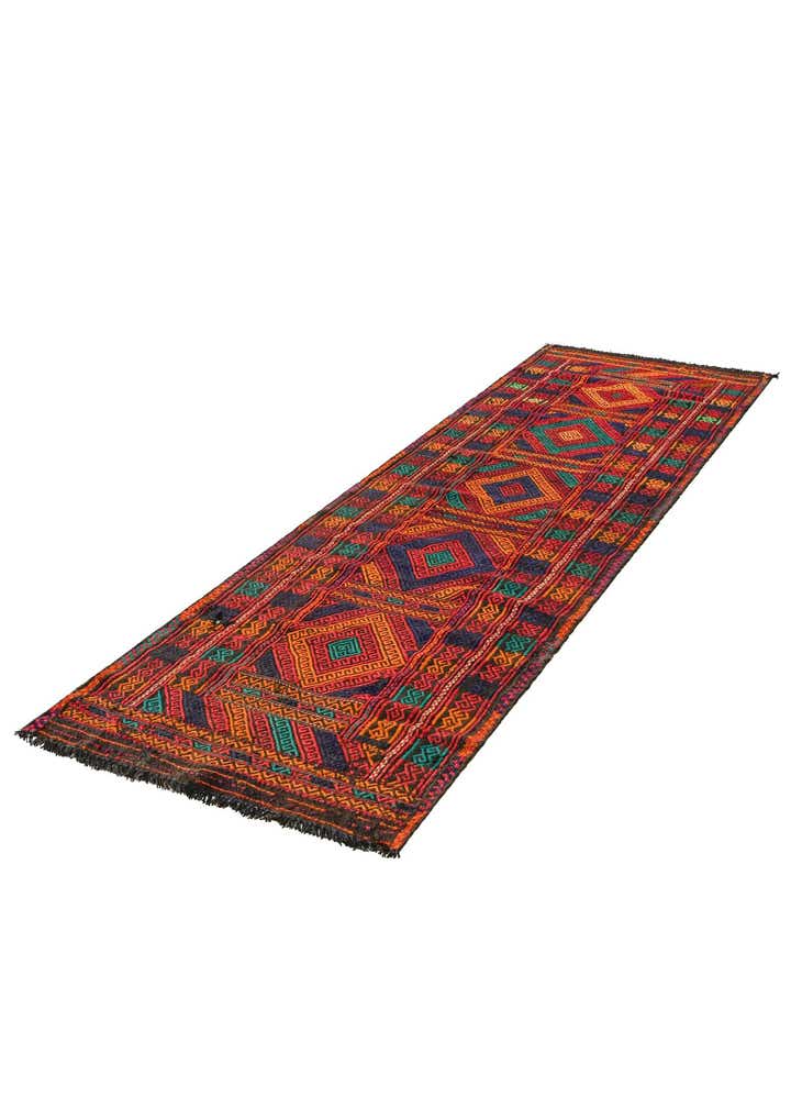 2' 1 x 7' 8 Hand Knotted Kilim Fars Persian Wool Runner Rug