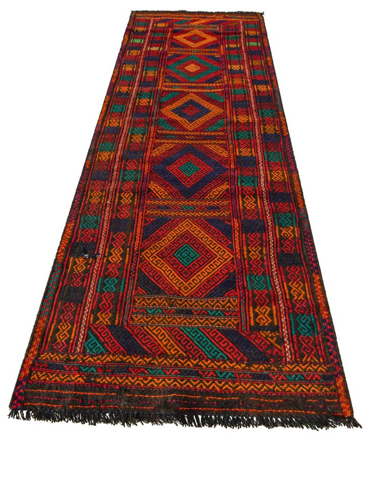 Detail image of 2' 1 x 7' 8 Hand Knotted Kilim Fars Persian Wool Runner Rug