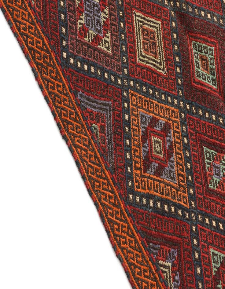 Detail image of 2' 2 x 7' 8 Hand Knotted Kilim Fars Persian Wool Runner Rug