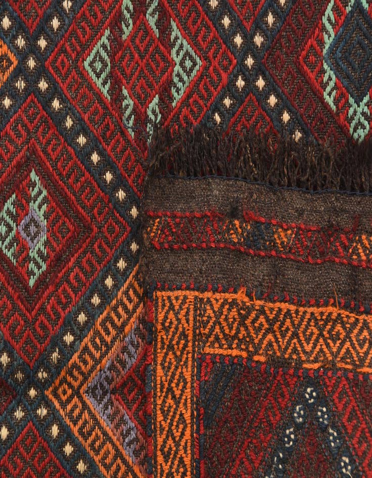 Detail image of 2' 2 x 7' 8  Hand Knotted Kilim Fars Persian Wool Runner Rug