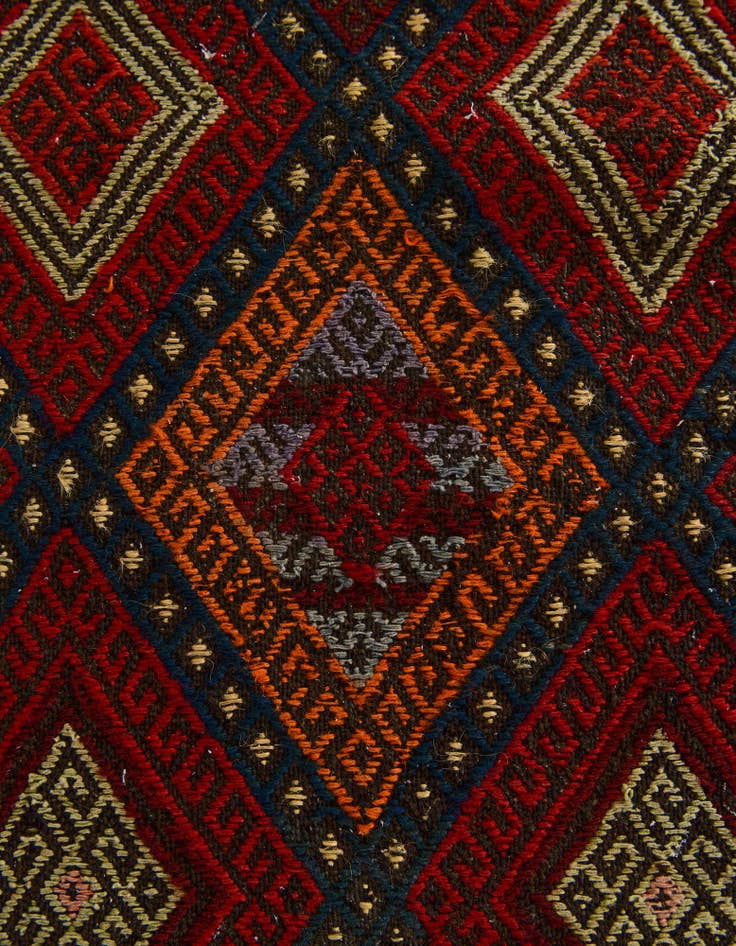 Detail image of 2' 2 x 7' 8 Hand Knotted Kilim Fars Persian Wool Runner Rug