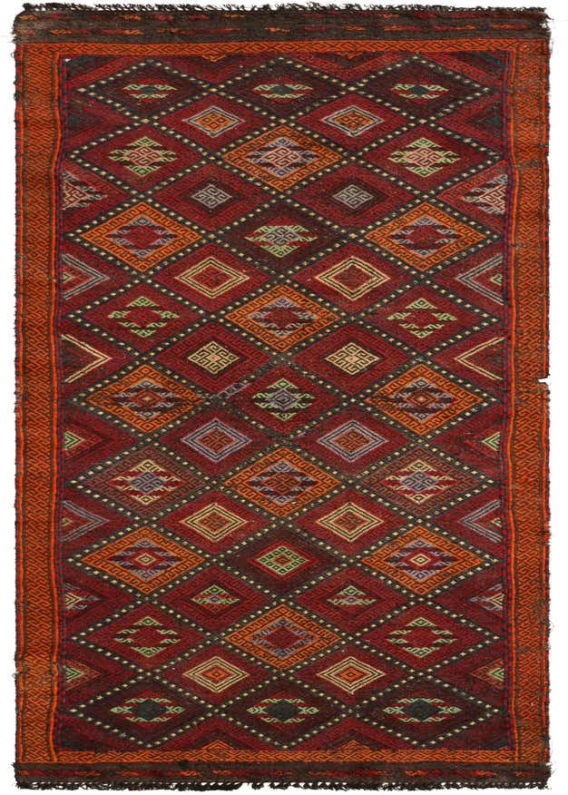 2' 2 x 7' 8 Hand Knotted Kilim Fars Persian Wool Runner Rug