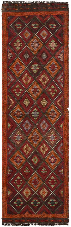 Detail image of 2' 2 x 7' 8 Hand Knotted Kilim Fars Persian Wool Runner Rug