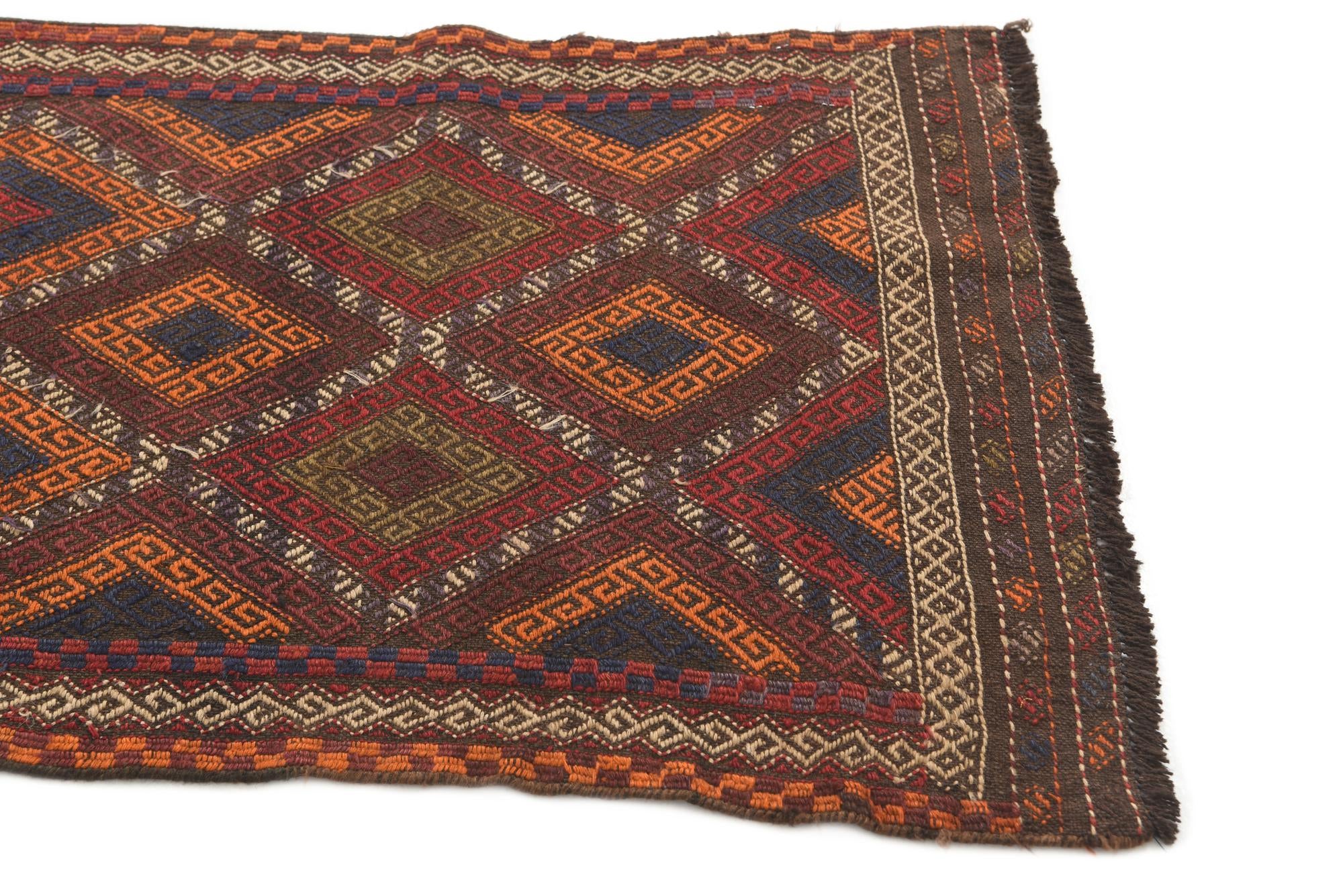 2' 4 x 9' 1 Hand Knotted Kilim Fars Persian Wool Runner Rug