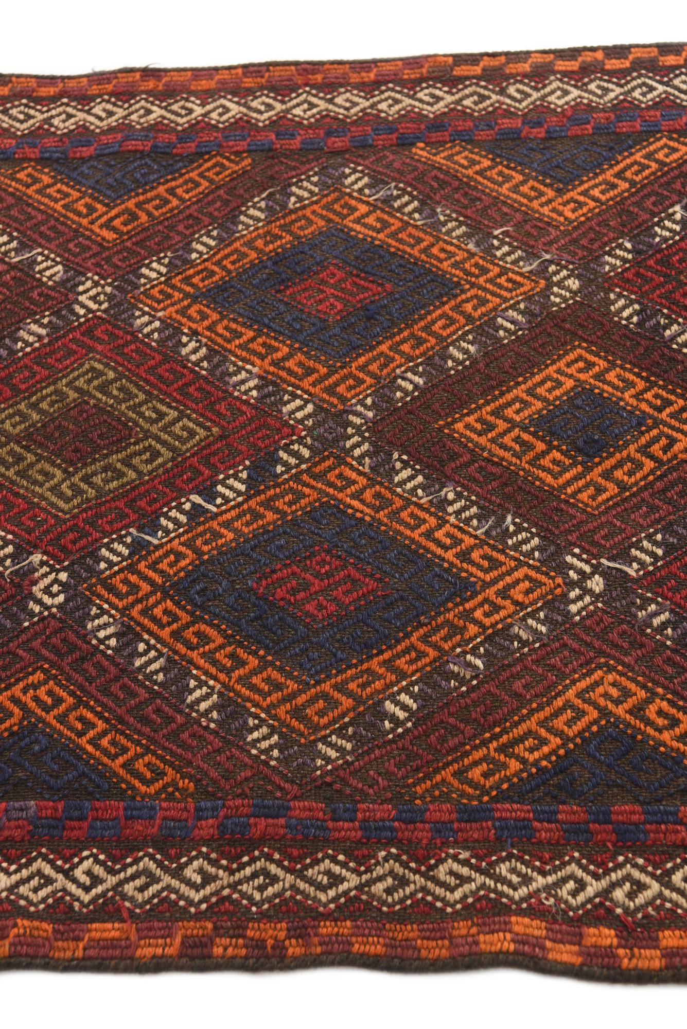 2' 4 x 9' 1 Hand Knotted Kilim Fars Persian Wool Runner Rug