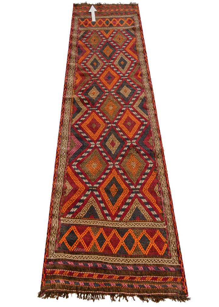 2' 3 x 8' 4 Hand Knotted Kilim Fars Persian Wool Runner Rug
