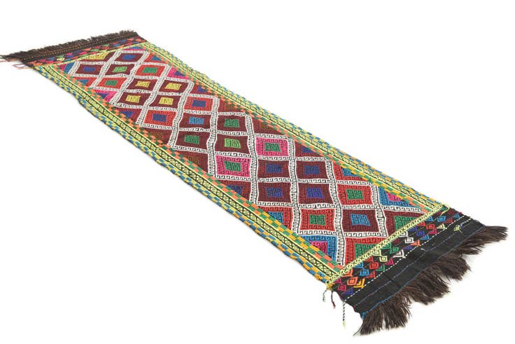 Detail image of 2' 1 x 7' 4 Hand Knotted Kilim Fars Persian Wool Runner Rug