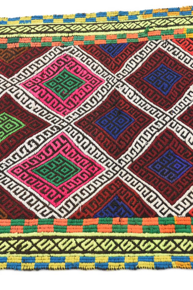 Detail image of 2' 1 x 7' 4 Hand Knotted Kilim Fars Persian Wool Runner Rug