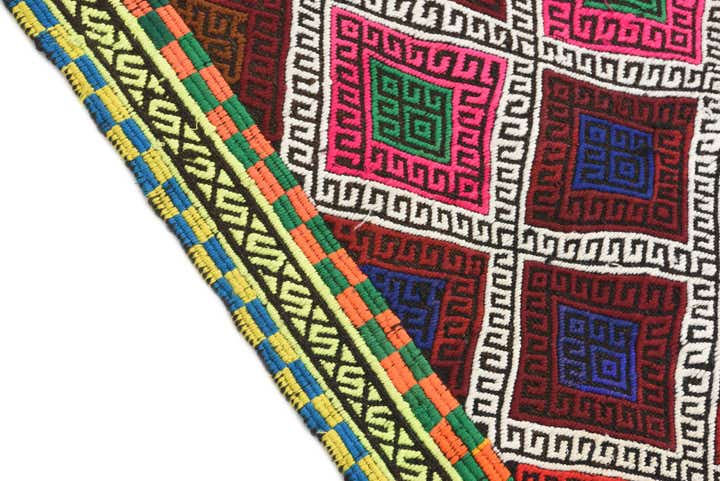 2' 1 x 7' 4 Hand Knotted Kilim Fars Persian Wool Runner Rug