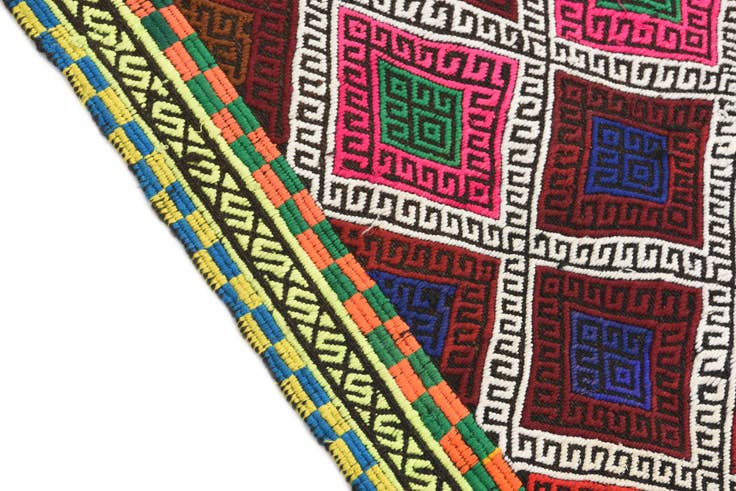 Detail image of 2' 1 x 7' 4 Hand Knotted Kilim Fars Persian Wool Runner Rug