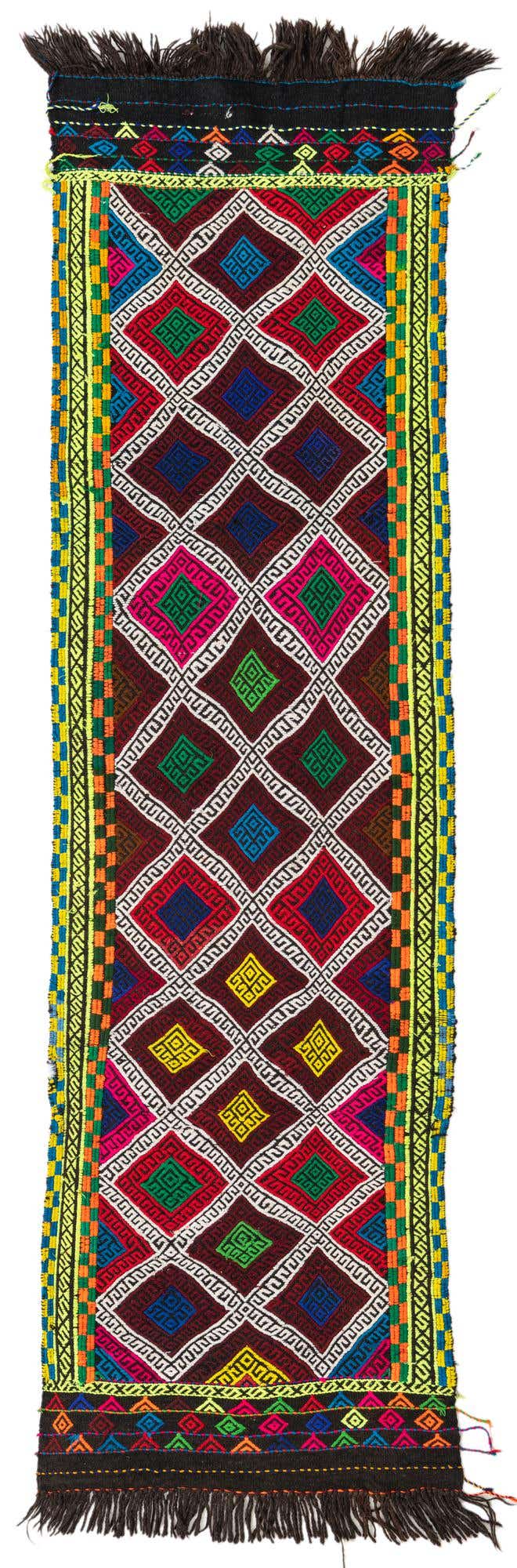 2' 1 x 7' 4 Hand Knotted Kilim Fars Persian Wool Runner Rug