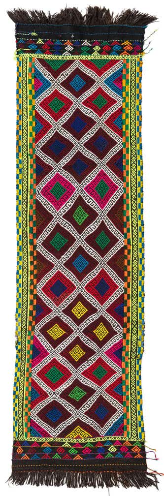 2' 1 x 7' 4 Hand Knotted Kilim Fars Persian Wool Runner Rug