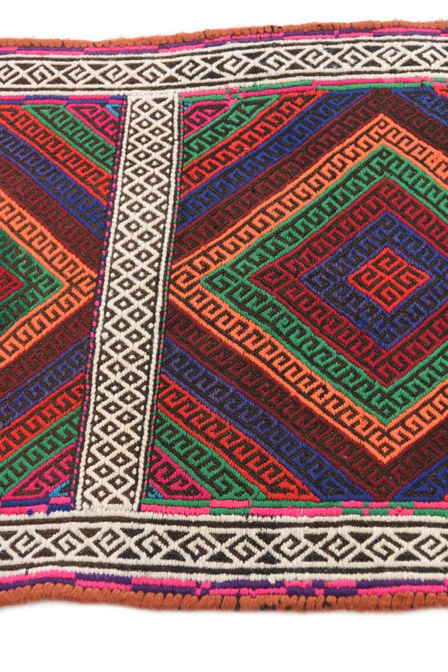 Detail image of 2' x 7' 2 Hand Knotted Kilim Fars Persian Wool Runner Rug