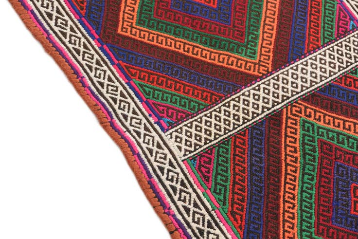 Detail image of 2' x 7' 2 Hand Knotted Kilim Fars Persian Wool Runner Rug