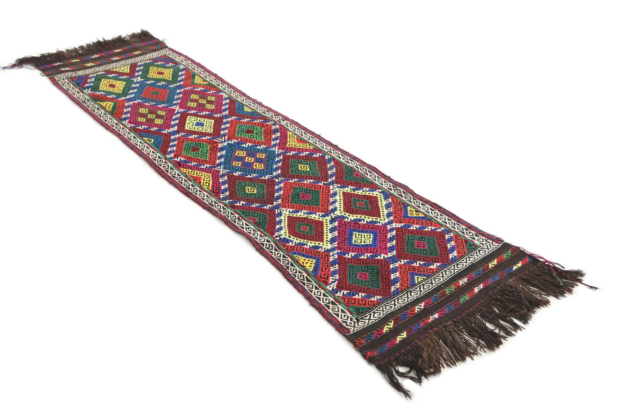 2' x 7' 4 Hand Knotted Kilim Fars Persian Wool Runner Rug