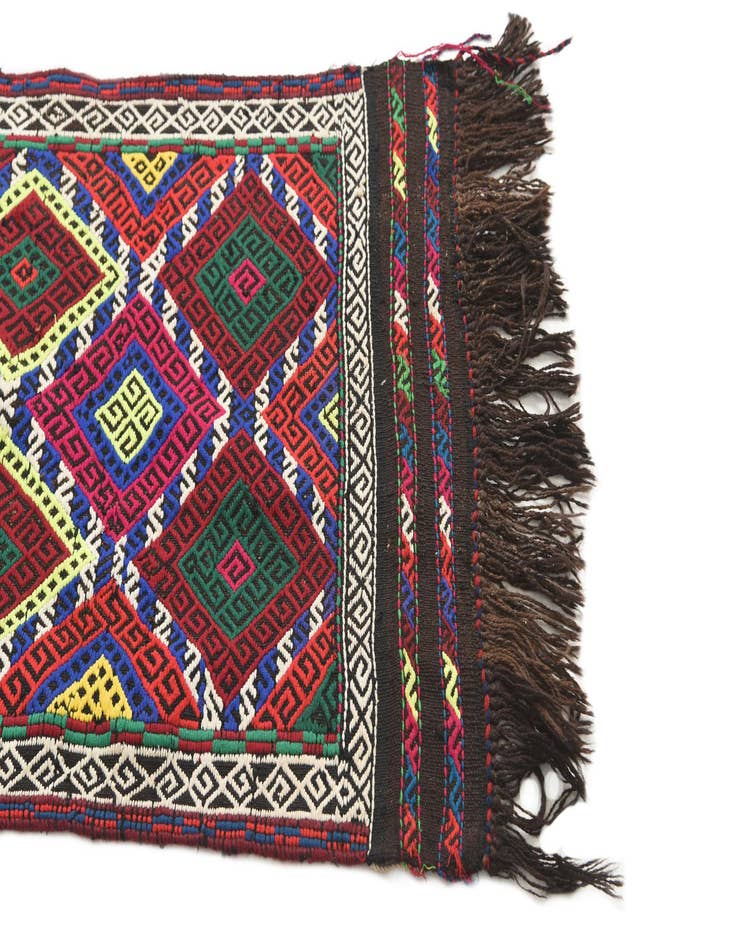 Detail image of 2' x 7' 4 Hand Knotted Kilim Fars Persian Wool Runner Rug