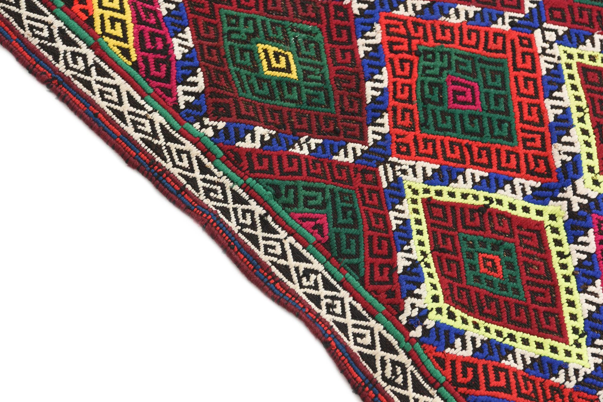 2' x 7' 4 Hand Knotted Kilim Fars Persian Wool Runner Rug
