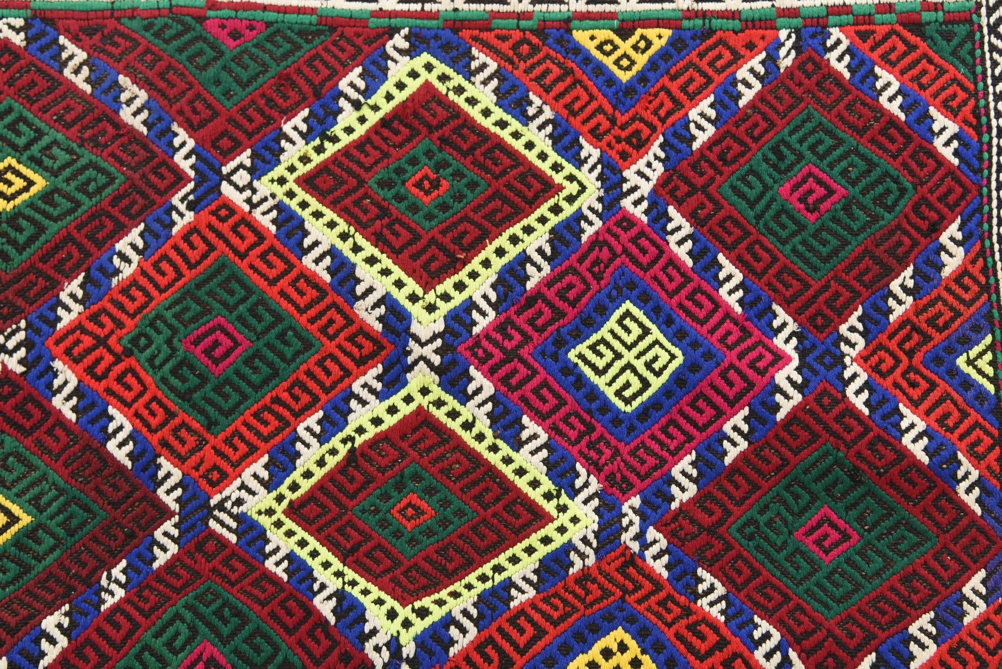 2' x 7' 4 Hand Knotted Kilim Fars Persian Wool Runner Rug