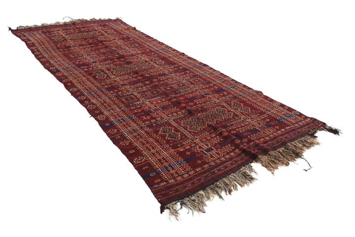 4' 10 x 11' 8 Hand Woven Kilim Fars Wool Runner Rug
