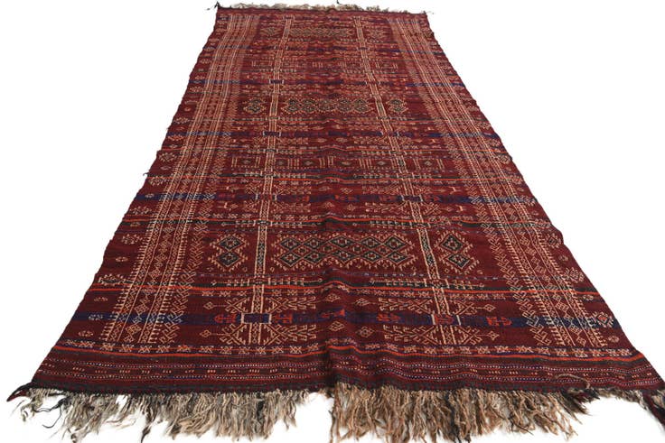 Detail image of 4' 10 x 11' 8 Hand Woven Kilim Fars Wool Runner Rug
