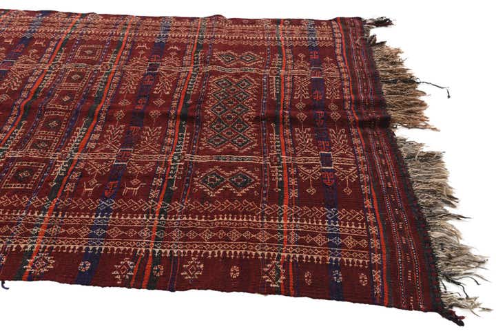 4' 10 x 11' 8 Hand Woven Kilim Fars Wool Runner Rug