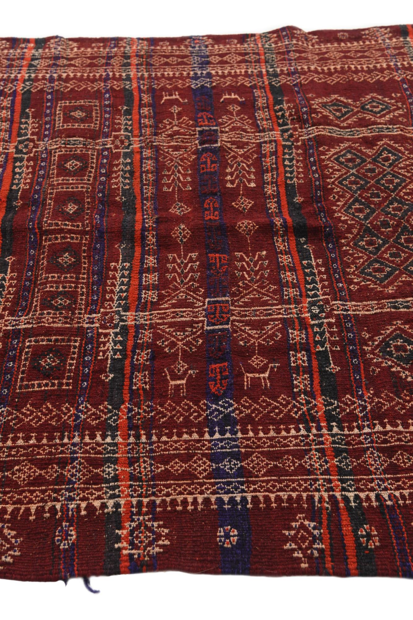 4' 10 x 11' 8 Hand Woven Kilim Fars Wool Runner Rug