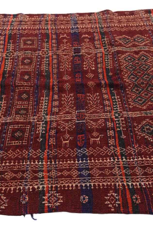 Detail image of 4' 10 x 11' 8 Hand Woven Kilim Fars Wool Runner Rug