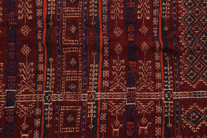 4' 10 x 11' 8 Hand Woven Kilim Fars Wool Runner Rug