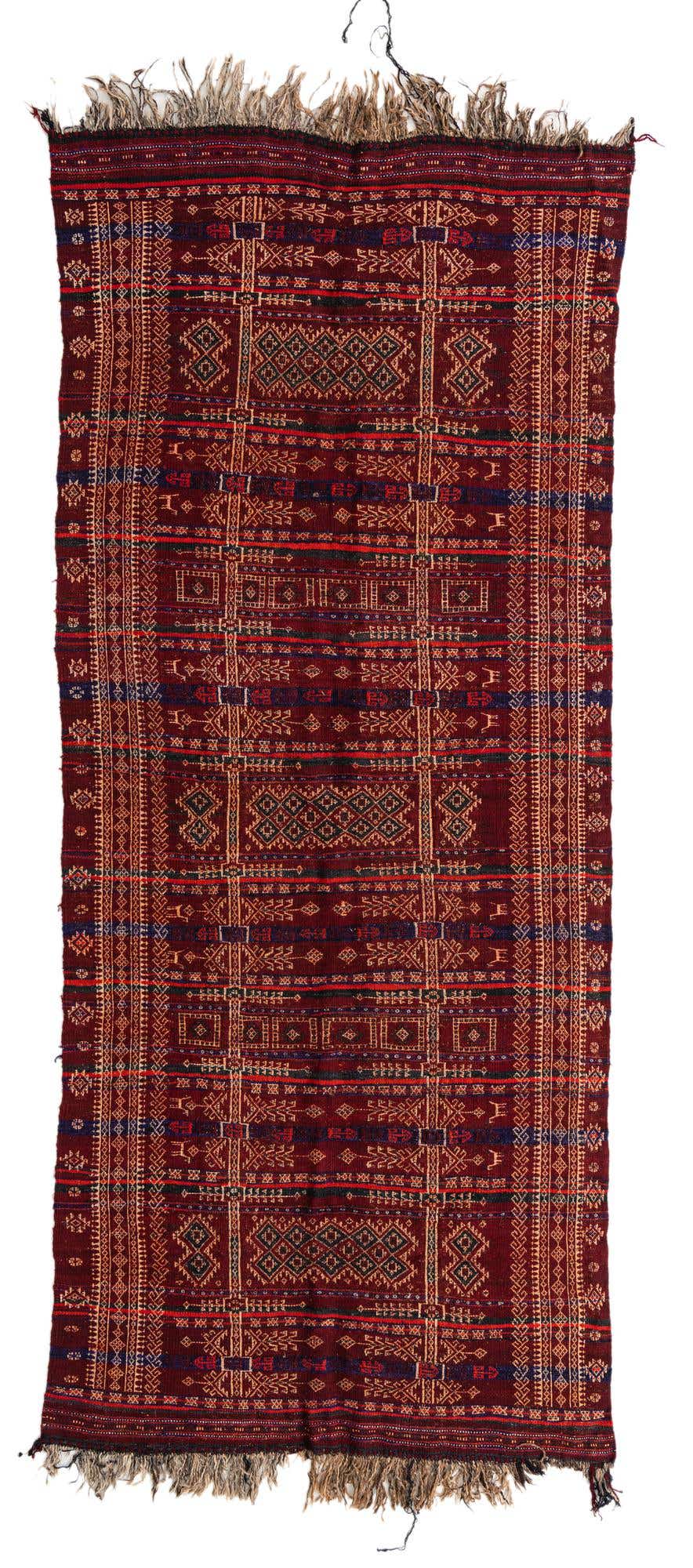 4' 10 x 11' 8 Hand Woven Kilim Fars Wool Runner Rug