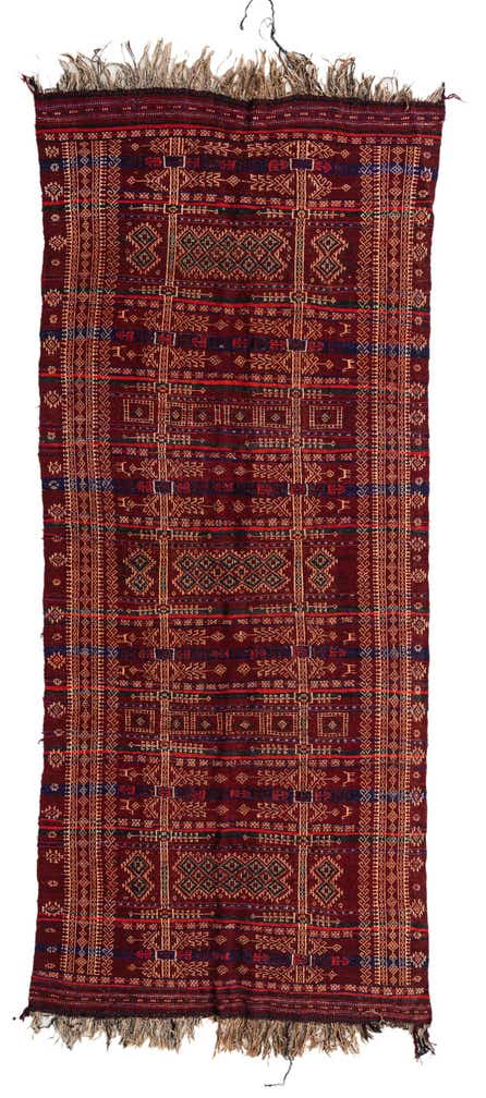 4' 10 x 11' 8 Hand Woven Kilim Fars Wool Runner Rug