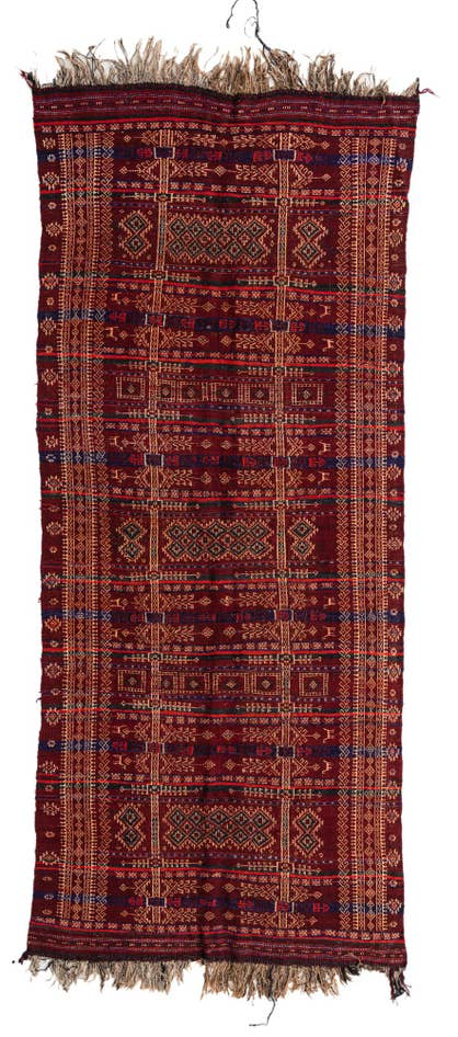 Detail image of 4' 10 x 11' 8 Hand Woven Kilim Fars Wool Runner Rug